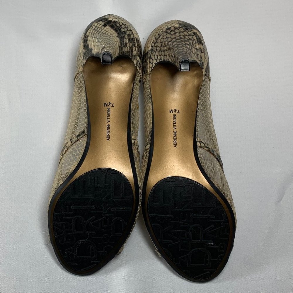 Adrienne Vittadini Snake Print Open Toe Pump Nwot - image 5
